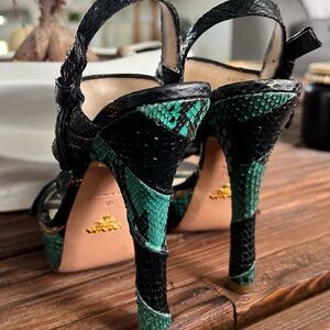 Elegant Black and Green High Heels